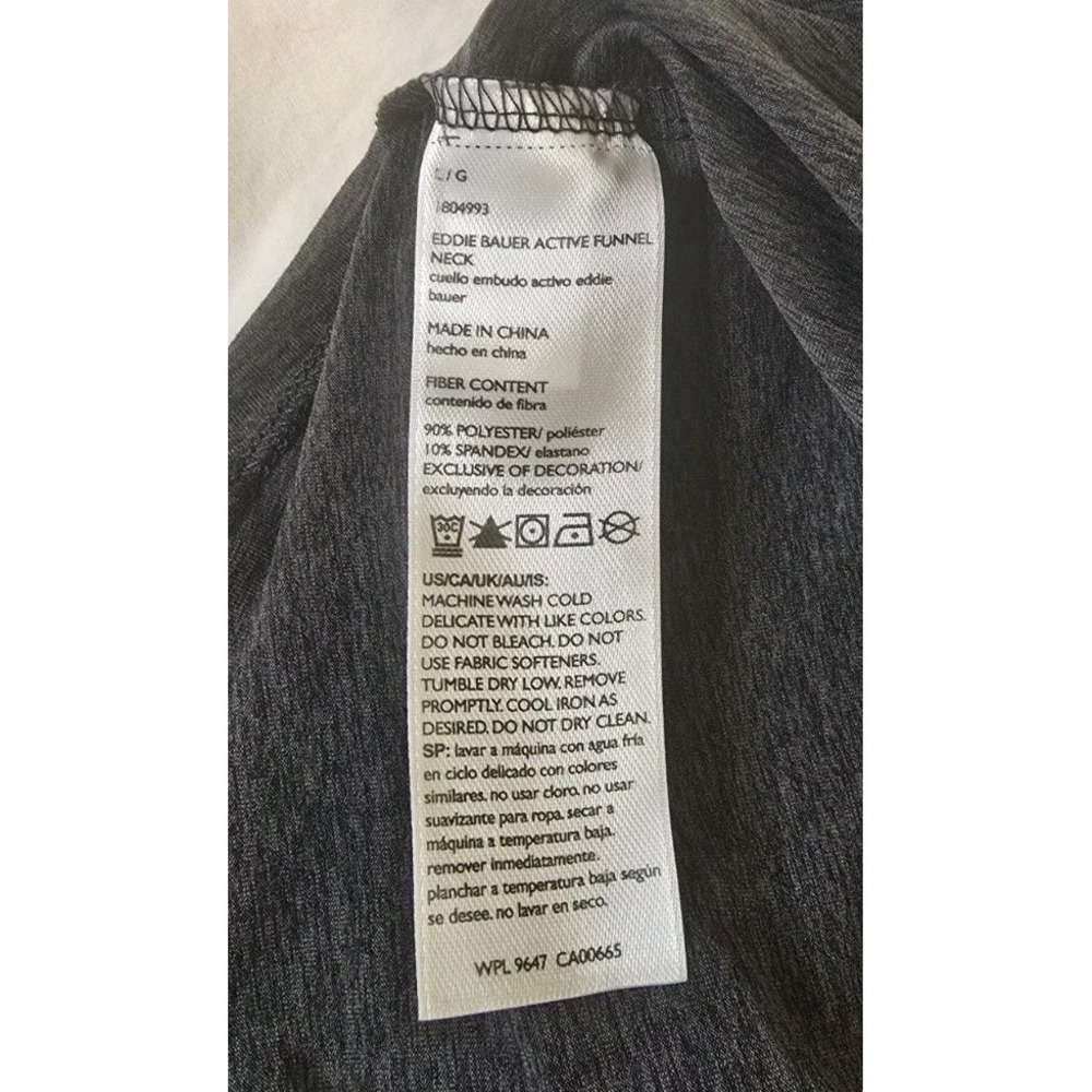 Eddie Bauer Women's Large Active Funnel Neck Heather Gray Shirt UPF 50+ - Picture 8 of 11